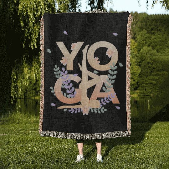 The art of yoga for physical and mental health Woven Blankets