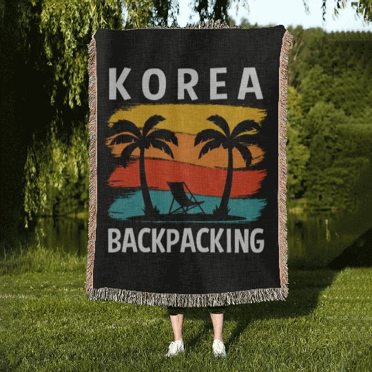 Korea Retro Adventure Wilderness Backpacking Woven Blankets
