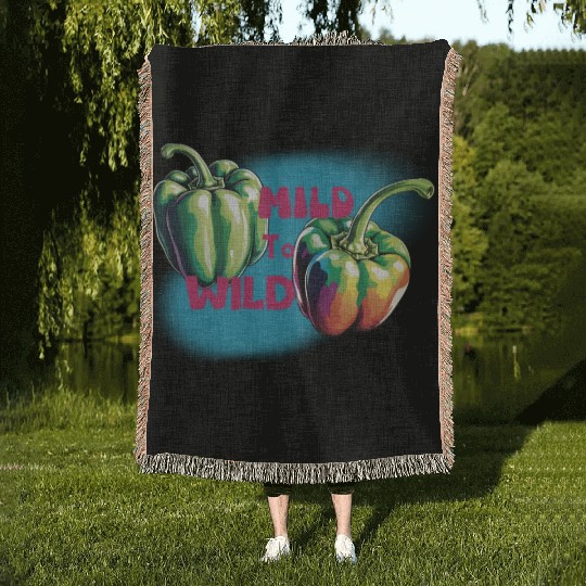 Mild to wild bel pepper Woven Blankets