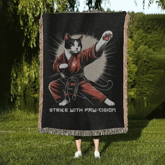 Kung Fu Chinese Kung Fu Asian Kung Fu Self defense Woven Blankets