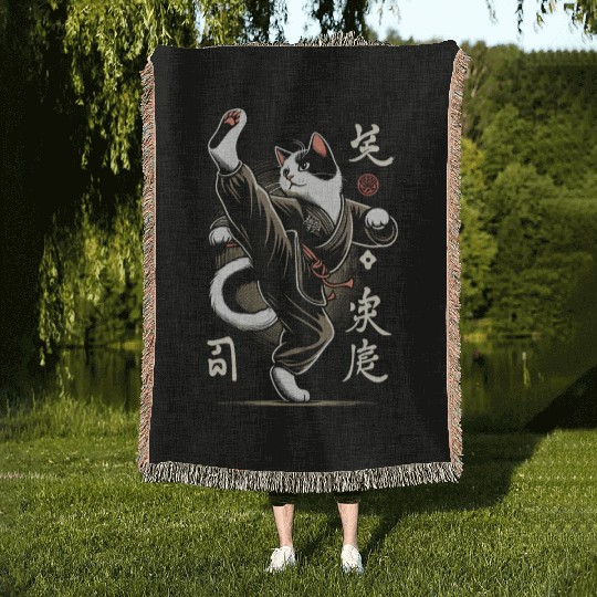 Kung Fu Chinese Kung Fu Asian Kung Fu Self defense Woven Blankets
