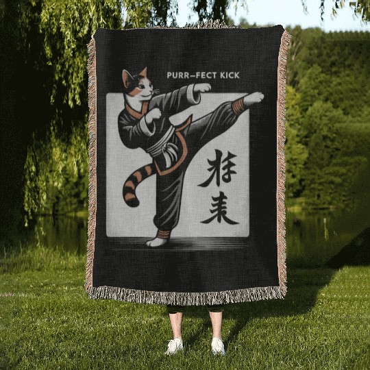Kung Fu Chinese Kung Fu Asian Kung Fu Self defense Woven Blankets