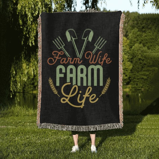 Farm Wife Farm Life Farming Animal Farmer Woven Blankets