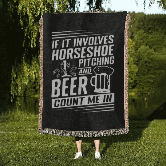 Horseshoe Pitching and Beer Count Me In Woven Blankets