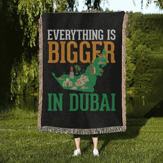 Dubai Map: The City of Dreams Woven Blankets