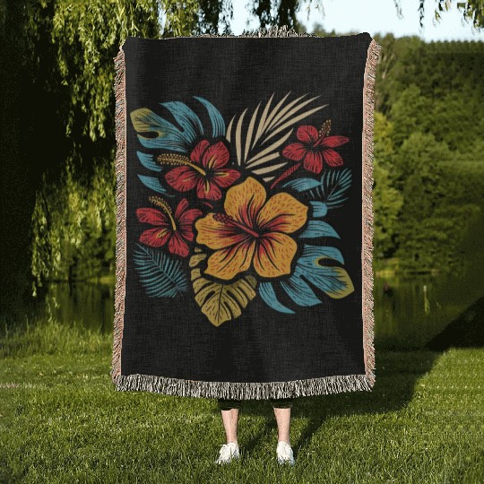 Hibiscus Woven Blankets
