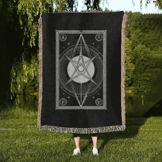 Tarot Card Reader Astrology Occult Mystical Woven Blankets