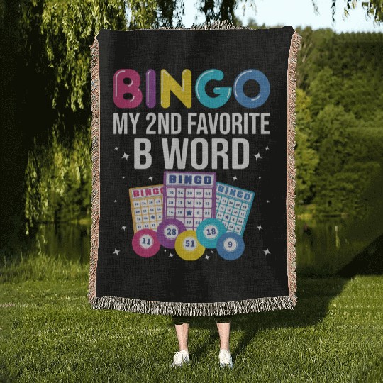 Funny Bingo Player Bingo Gaming Woven Blankets