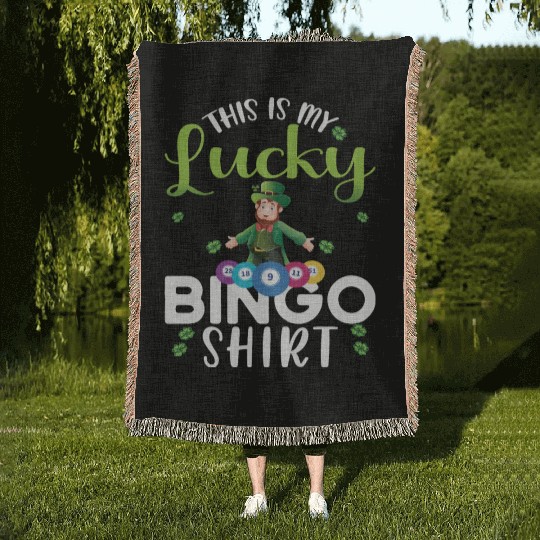 Funny Bingo Player St Patricks Day Woven Blankets