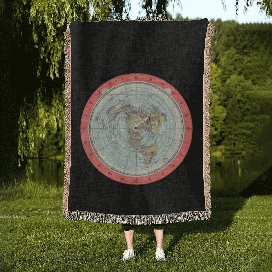 Flat Earth Theory World Map - Funny Conspiracy The Woven Blankets