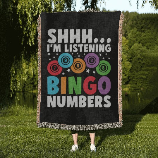 Funny Bingo Gamer Woven Blankets