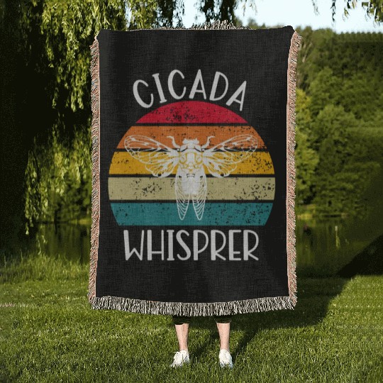 Cicada Whisprer, Retro Sunset Summertime 80's 90's Woven Blankets