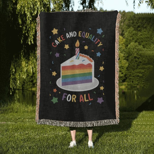 Birthgay Gay Pride Flag Pride Month Equal Rights Woven Blankets