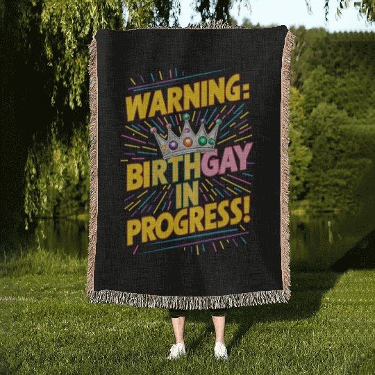 Birthgay Gay Pride Flag Pride Month Equal Rights Woven Blankets