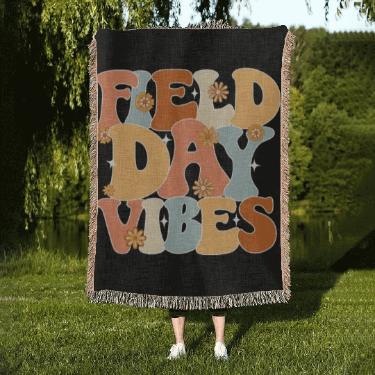 Field Day Vibes Outdoor Sunshine Flowers Woven Blankets