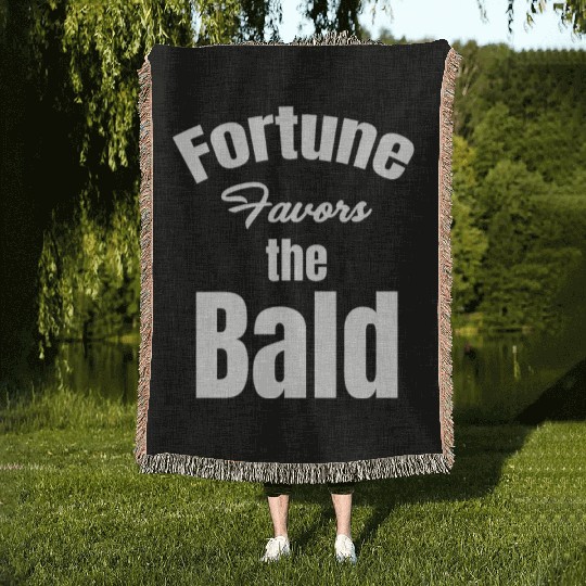 Fortune Favors The Bald Bearded Hairstylist Woven Blankets
