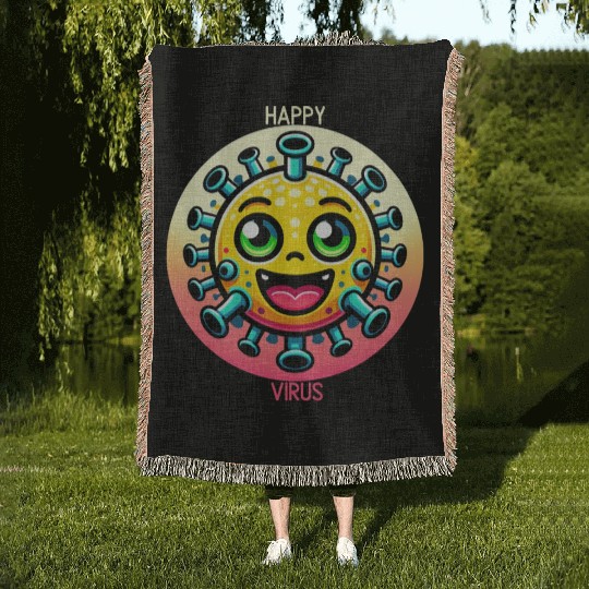 Joyful Virus Delight Woven Blankets