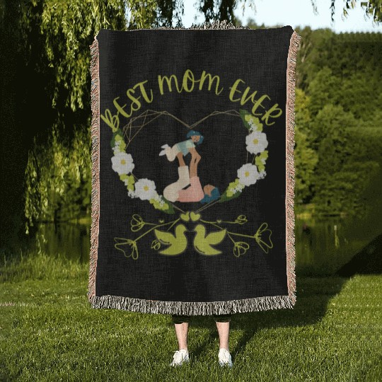 BEST MOM EVER MOTHER AND DAUGHTER DESIGN Woven Blankets