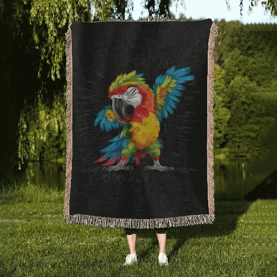 Macaw Parrot for a Bird Lover Animal Lover Woven Blankets