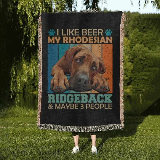 Ridgeback Owner LIKE BEER RHODESIAN RIDGEBACK Woven Blankets