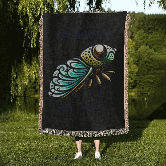 Funny Cicada Quote We Out Cicada Woven Blankets