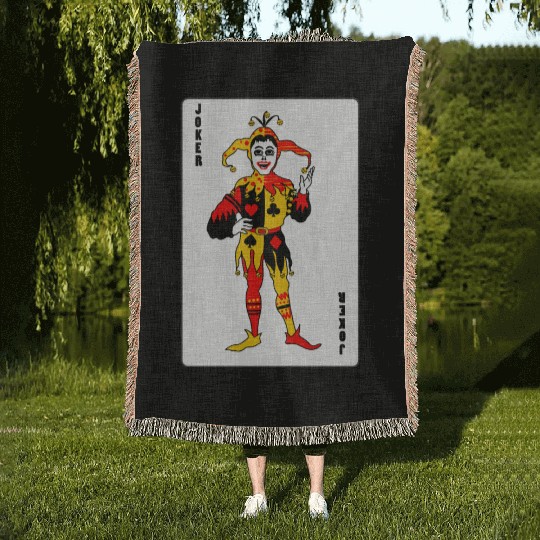 Playing card Joker Woven Blankets