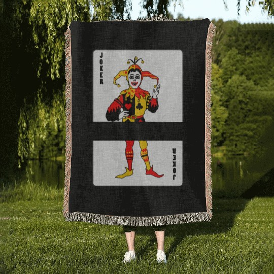 Playing card Joker banner Woven Blankets