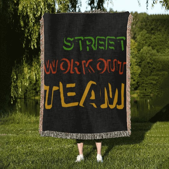 Street workout street workout team guys juneteenth Woven Blankets