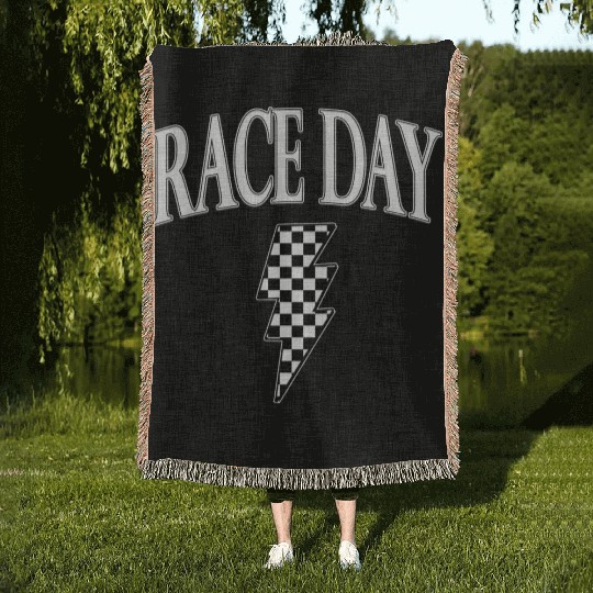 Race Day Checkered Woven Blankets