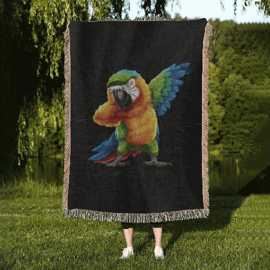 Macaw Parrot for a Bird Lover Animal Lover Woven Blankets