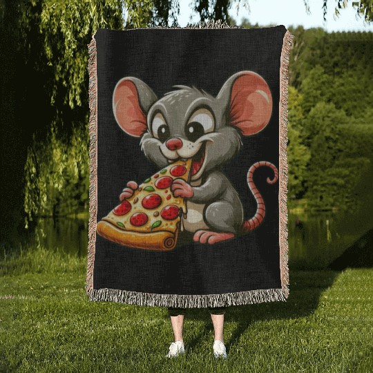 Mouse Rat Popcorn Cinema Movie Fan Woven Blankets