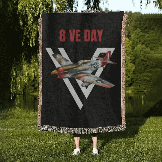 P15 Spitfire 8VE day Woven Blankets
