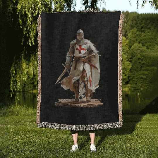 German crusader - Knight templar - Child of God Woven Blankets