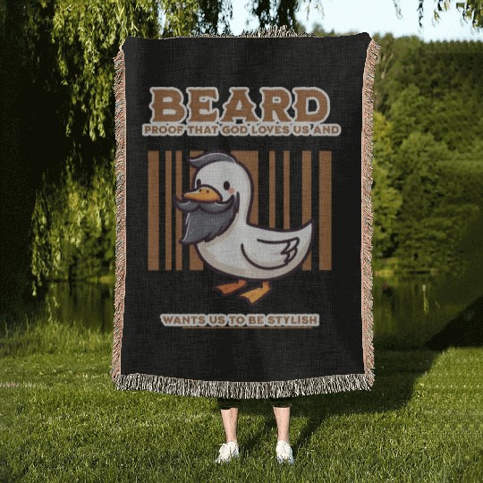 Beautiful Beard Duck Woven Blankets