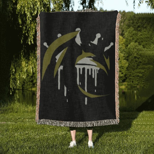 Crowned Dragon Silhouette Woven Blankets