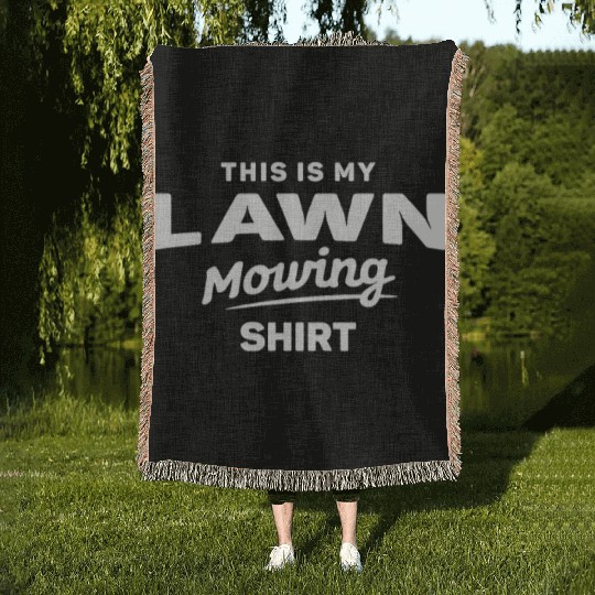 This is My Lawn Mowing Funny Mower Woven Blankets