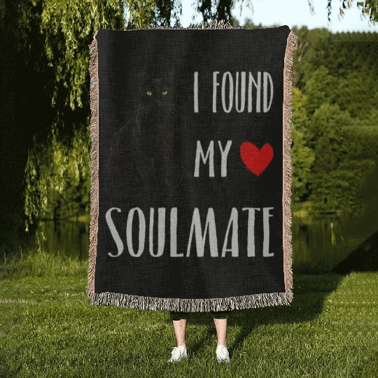 I Found My Soulmate Bombay Cat Lover Best Friend Woven Blankets