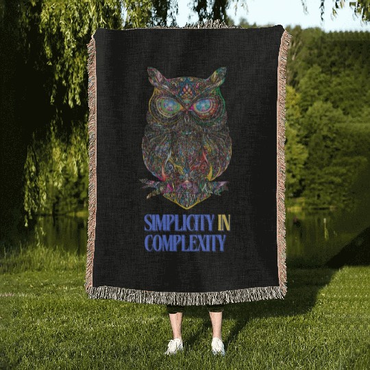 Abstract Art, Simplicity In Complexity,Owl Woven Blankets