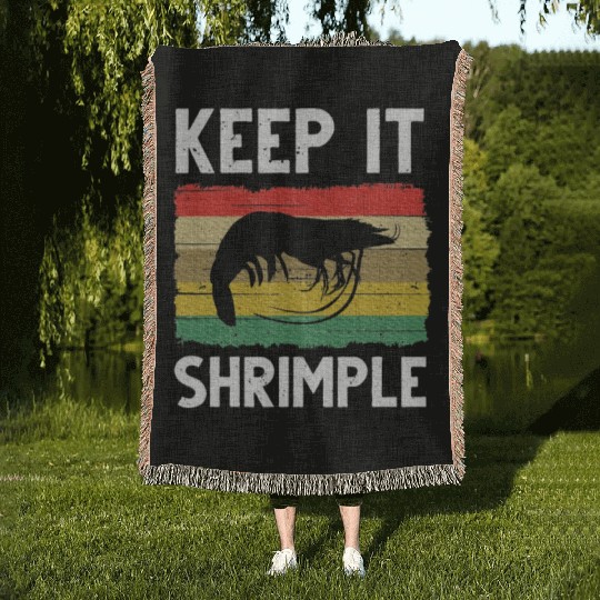 Shrimp Cool Fishing Prawn Lover Woven Blankets