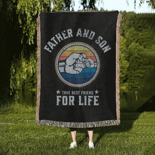 FATHER AND SON Woven Blankets