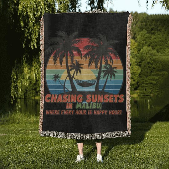 Chasing Sunsets in Malibu Woven Blankets