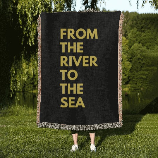 from the river to the sea Woven Blankets