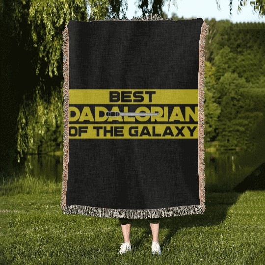 best dadalorian of the galaxy Woven Blankets