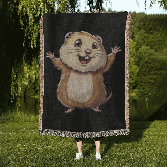 Happy Lemming Embrace The Joyful Moments Woven Blankets