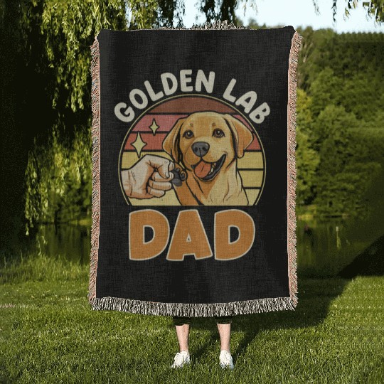 Labrador GOLDEN LAB DAD Labrador Owner Men Woven Blankets