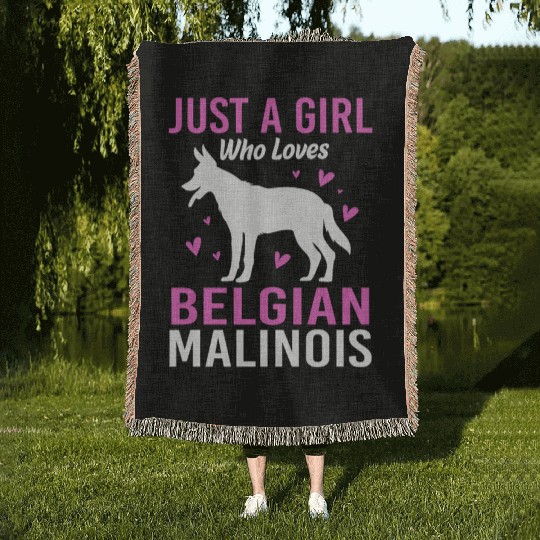 Just A Girl Who Loves Belgian Malinois Woven Blankets