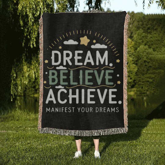 Manifest Your Dreams Woven Blankets