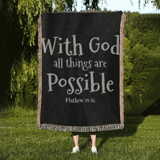 Faith Over Fear Inspirational Christian Design Woven Blankets