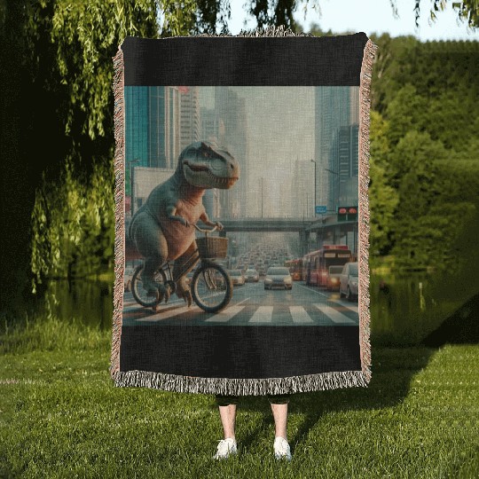 Urban Dino Ride Woven Blankets
