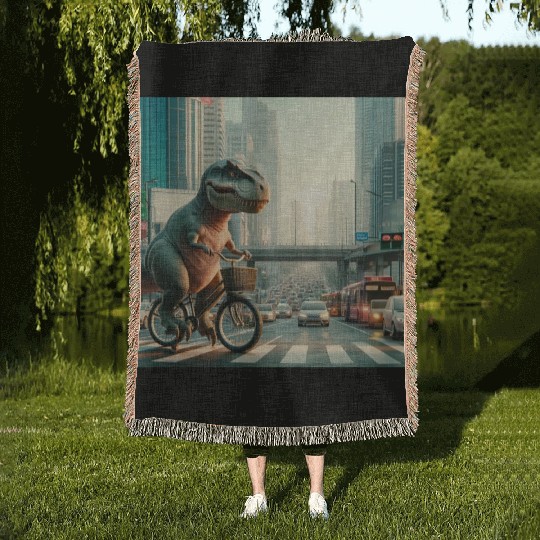 Urban Dino Ride Woven Blankets